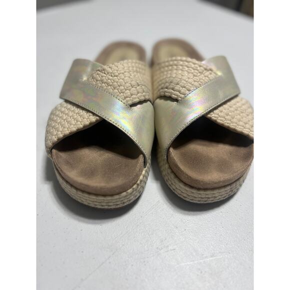 TOMS Paloma Criss Cross Woven and Iridescent Sandals Women Size 9 - Picture 5 of 9